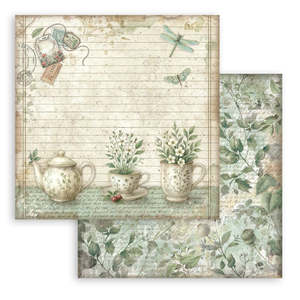Stamperia - Herbarium Silvae - 12x12 Paper "Teacup"