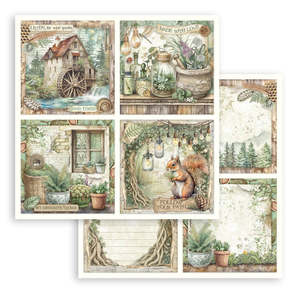 Stamperia - Herbarium Silvae - 12x12 Paper "4 Cards"