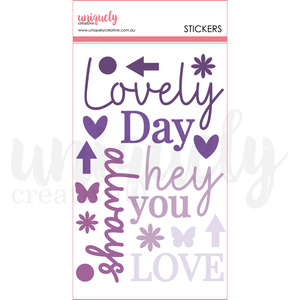 Uniquely Creative - Ultraviolet Delight - Felt Title Stickers