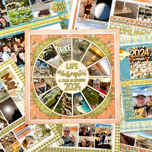 Year in Review Layout Class Kits by Jen Hedger (1 Sgl & 12 Dbl Layouts) - Full Price