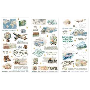 49 and Market - Travel Diaries - 6x12 Blendable Rub-on Transfer Set