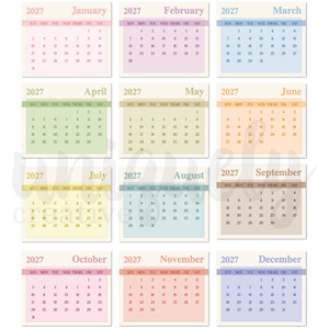 **Pre-Order** Uniquely Creative - 2027 Calendar Pads (5 Sets) (ETA Mid July 26)
