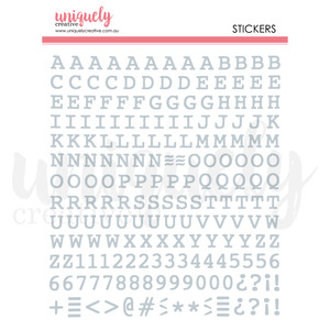 **Pre-Order** Uniquely Creative - Puffy Alpha Stickers - Silver Uppercase (ETA Mid July 26)