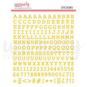 **Pre-Order** Uniquely Creative - Puffy Alpha Stickers - Gold Uppercase (ETA Mid July 26)