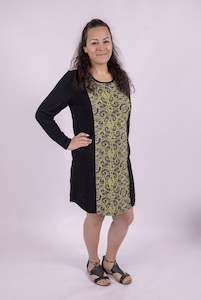 Women's L/S T-Shirt Dress: Women's L/S T-Shirt Dress - Avocado