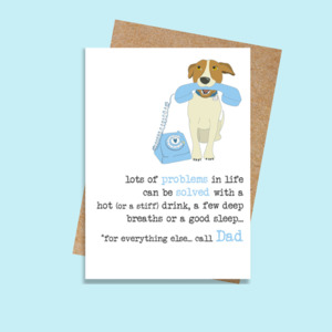 Dandelion Stationery: DSSS1912 For problems, call Dad (6 pack)