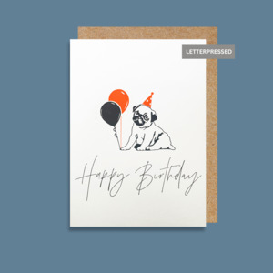 Birthday: PI824 Happy Birthday Pug (6 pack)