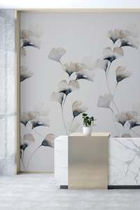 Gingko Mural: Gingko Mural Wallpaper - Shadow
