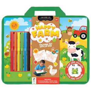 Sticker Colouring: Kaleidoscope Farm Colouring Set with Lap Desk