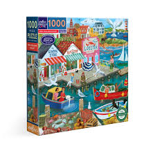 eeBoo - New England Wharf 1000pc Jigsaw Puzzle