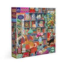 eeBoo - English Cottage Library 1000pc Jigsaw Puzzle