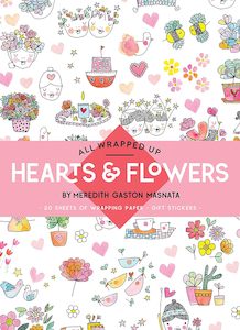 Notecards And Writing Sets: All Wrapped Up: Hearts & Flowers by Meredith Gaston Masnata - Gift Wrap Book