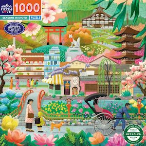 Jigsaws Adult: eeBoo - Seasons in Kyoto 1000pc Jigsaw Puzzle