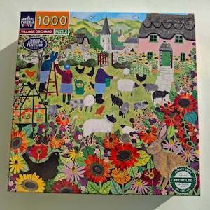 Jigsaws Adult: eeBoo - Village Orchard 1000pc Jigsaw Puzzle