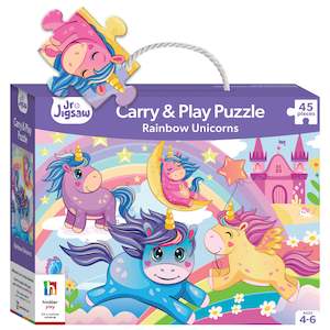 Junior Jigsaw Carry & Play Rainbow Unicorns - 45pcs
