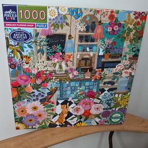Jigsaws Adult: eeBoo - English Flower Shop 1000pc Jigsaw Puzzle
