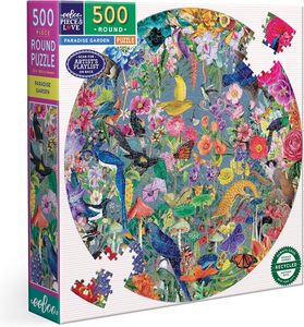 Jigsaws Adult: eeBoo - Paradise Garden 500pc Round Jigsaw Puzzle