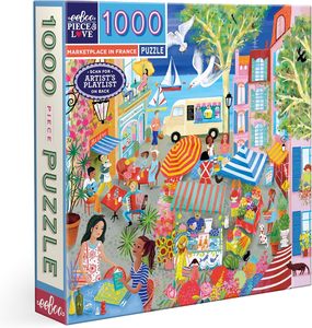 Jigsaws Adult: eeBoo - Marketplace in France 1000pc Jigsaw Puzzle