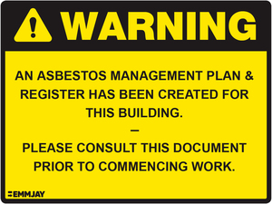 EGL 1478 Warning - Asbestos Management Plan Sign - Emmjay