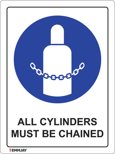All Cylinders Must Be Chained Sign 0316 - Emmjay