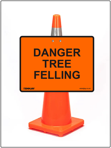 Danger tree felling cone mounted sign - Emmjay