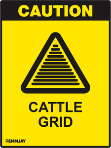 EGL 1462 Caution - Cattle Grid Sign - Emmjay