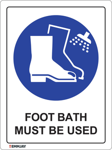 Foot Bath Must Be Used Sign 0333 - Emmjay