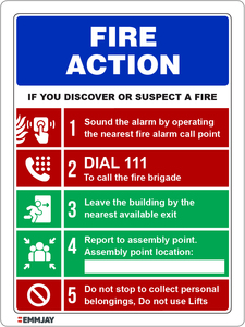 Products: EGL 1430 - Fire Action Sign - Emmjay