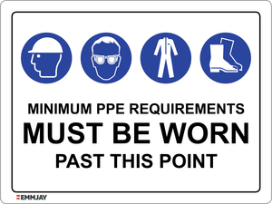 Products: Minimum PPE Must Be Worn Past This Point Sign 1 0432 - Emmjay