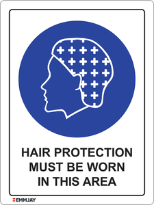 Products: Hair Protection Must Be Worn in This Area Sign 0338 - Emmjay