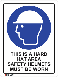 Products: EGL 0371 Mandatory - Hard Hat Area: Safety Helmets Sign - Emmjay