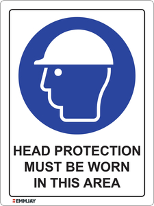 Products: Head Protection Must Be Worn In This Area Sign 0342 - Emmjay