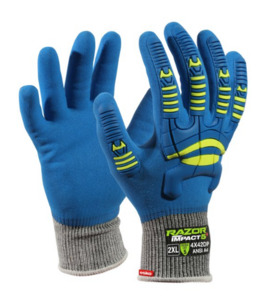 Products: Esko Razor Impact 5+ Glove, Blue, Pack of 12 Pairs Empyre Workwear Packaging & Hygiene