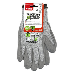 Esko Razor X500 Cut 5 PU Dip Glove Header Carded Pack of 12 Pairs Empyre Workwea&hellip;