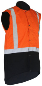 Oilskin D/N Sleeveless Vest Orange/Brown Empyre Workwear Packaging & Hygiene