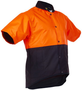 Oilskin D/O Short Sleeve Vest Orange/Brown Empyre Workwear Packaging & Hygiene