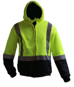 Premium Full-Zip Lined D/N Hoodie Yellow/Black Empyre Workwear Packaging & Hygiene