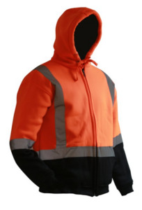 Premium Full-Zip Lined D/N Hoodie Orange/Black Empyre Workwear Packaging & Hygiene