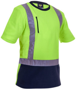 Hi-Vis D/N Polar Fleece Crew Neck T-Shirt Yellow/Navy Empyre Workwear Packaging &hellip;