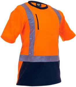 Hi-Vis D/N Polar Fleece Crew Neck T-Shirt Orange/Navy Empyre Workwear Packaging &hellip;