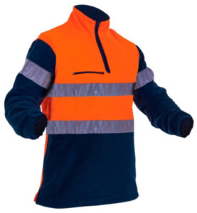 Hi-Vis D/N Hoop Tape Polar Fleece 1/2 Zip Tunic Orange/Navy Empyre Workwear Pack&hellip;