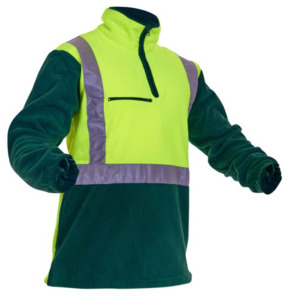 Products: Hi-Vis D/N Polar Fleece 1/2 Zip Tunic Yellow/Spruce Empyre Workwear Packaging & Hygiene