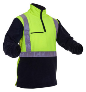 Hi-Vis D/N Polar Fleece 1/2 Zip Tunic Yellow/Black Empyre Workwear Packaging & Hygiene