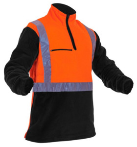 Hi-Vis D/N Polar Fleece 1/2 Zip Tunic Orange/Black Empyre Workwear Packaging & Hygiene