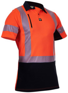 Products: D/N S/S Microvent® Premium Polo Men’s Orange/Black Empyre Workwear Packaging & Hygiene