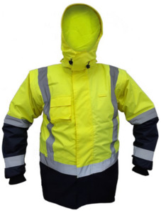 Products: StormPro® D/N Zip-off Sleeve Fleece Lined Jacket Yellow/Navy Empyre Workwear Packaging & Hygiene