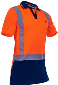D/N S/S Microfibre Polo Orange/Navy Empyre Workwear Packaging & Hygiene