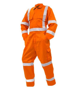 Cotton Overalls, TTMC, D/N, LS, Orange Empyre Workwear Packaging & Hygiene