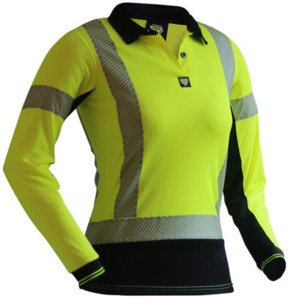 D/N L/S Microvent® Premium Polo Women’s Yellow/Black Empyre Workwear Packagin&hellip;