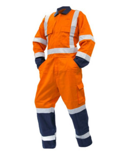 Polycotton Overalls, TTMC, D/N, LS, Orange/Navy Empyre Workwear Packaging & Hygiene